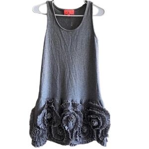 MANOUSH Bow Floral Tank Cotton Grey Dress Size Small